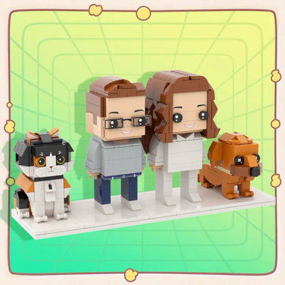 Custom pet brick with dog & cat photo