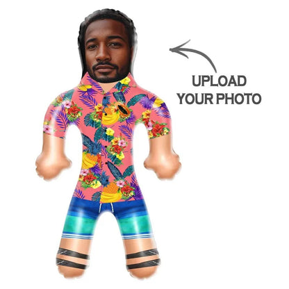 Personalized Blow Up Dolls Hawaiian Shirt Flowers and Fruits Funny Inflatable Man Printed Face for Party Favors 2