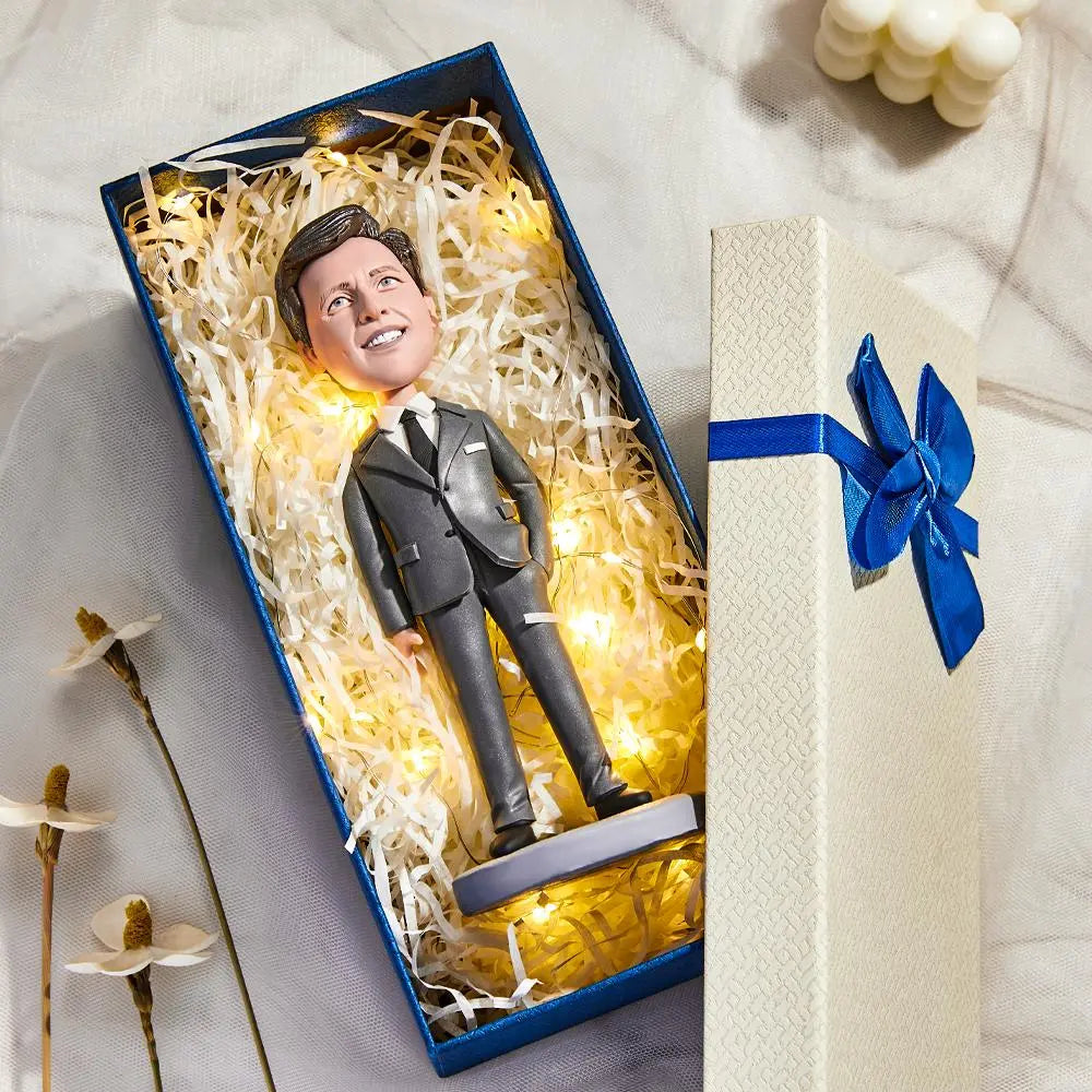 Fully Body Custom Bobbleheads for One Person with Engraved Text