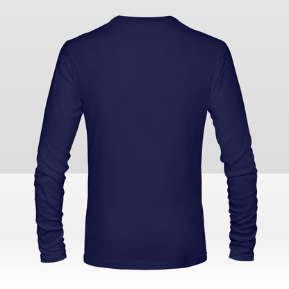 Aangepast dubbelzijdig heren T-shirt met lange mouwen, gepersonaliseerd all-over print T-shirt met uw ontwerp