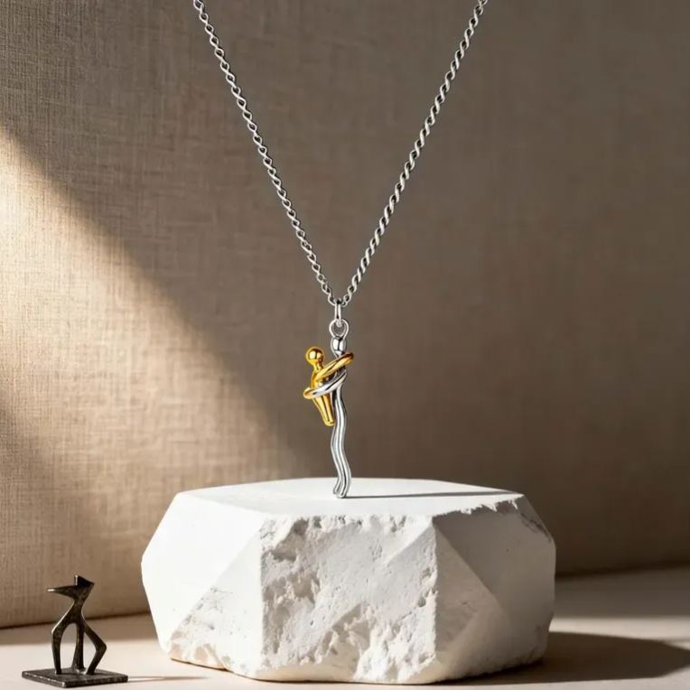 Mother & Child Hug Necklace - Personalized Gift for Mom - Mini Brick Custom