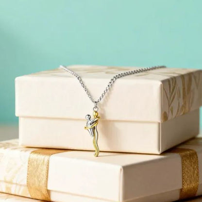 Mother & Child Hug Necklace - Personalized Gift for Mom - Mini Brick Custom