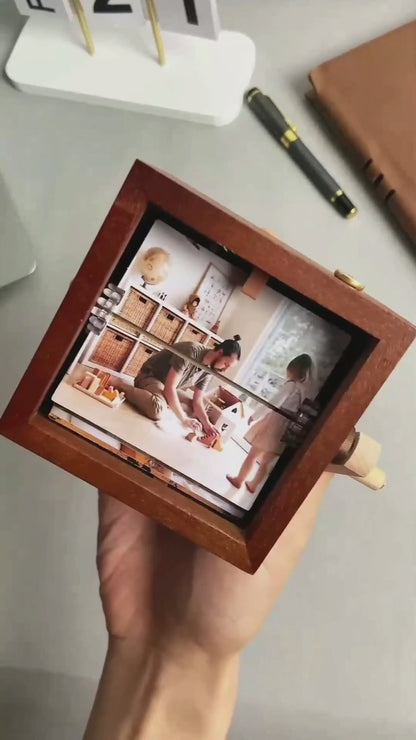 Custom Photo Flipbook Frame — Hand-Cranked Animation Gift with Light