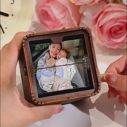Custom Photo Music Flipbook Frame — 8 or 16 Photos, Hand-Cranked with Light
